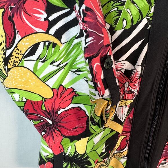 Blair Jacket Womens Extra-Large XL Floral Full Zip Colorful Hawaiian Palm - Picture 3 of 5